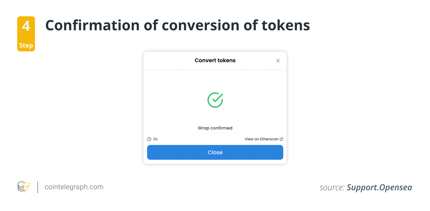 مرحله 4: تبدیل توکن را تأیید کنید