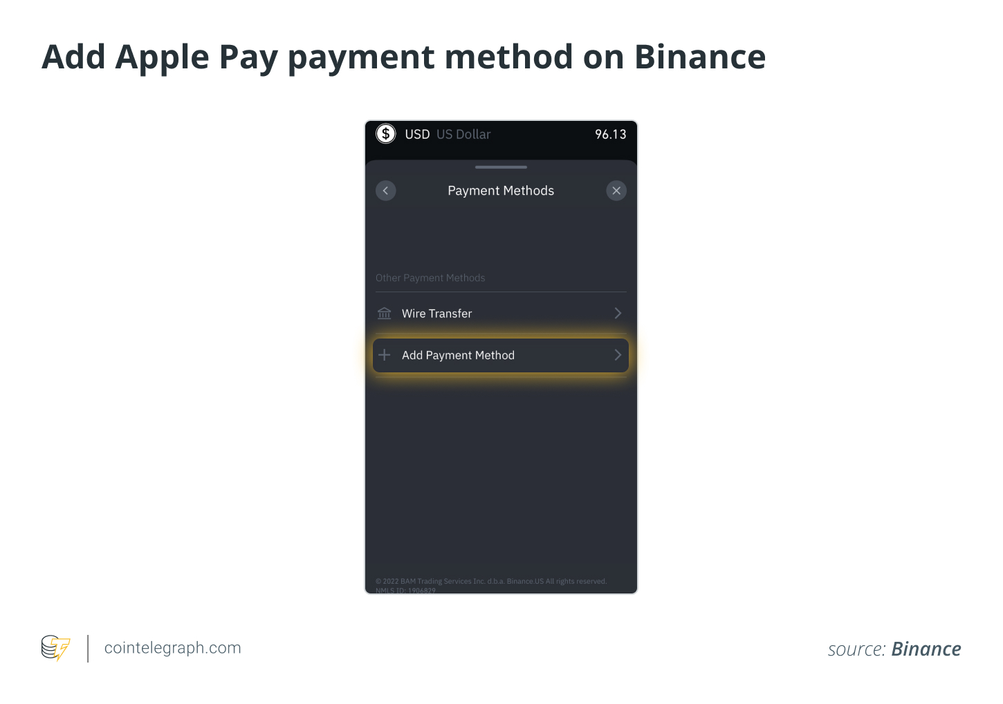 روش پرداخت Apple Pay را به بایننس اضافه کنید