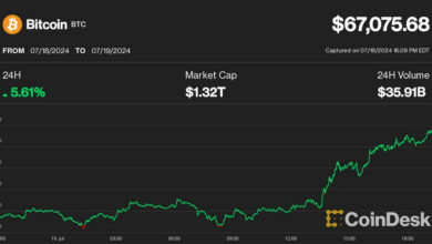 بیت کوین با افزایش قیمت ارزهای دیجیتال در بحبوحه قطعی جهانی فناوری اطلاعات به ۶۷۰۰۰ دلار رسید.  SOL سولانا پیشتاز آلت کوین ها است