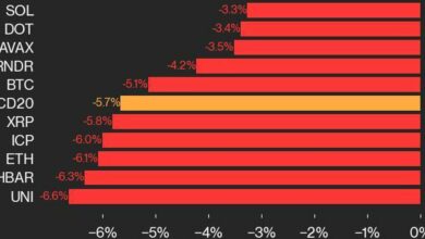 به‌روزرسانی عملکرد CoinDesk 20: شاخص پایین‌تر، با کاهش همه ۲۰ دارایی