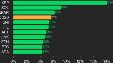 به‌روزرسانی عملکرد CoinDesk 20: شاخص ۷.۱ درصد افزایش می‌یابد، به دلیل افزایش ۱۷.۵ درصدی XRP