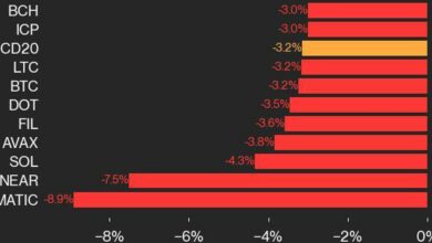 به‌روزرسانی عملکرد CoinDesk 20: شاخص ۳.۲ درصد سقوط می‌کند و RNDR تنها دارایی در حال افزایش است.