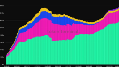 سهم بازار USDT، یک استیبل کوین منتشر شده توسط تتر، به ۷۵ درصد افزایش یافت زیرا ارزش بازار از ۱۱۸ میلیارد دلار گذشت.