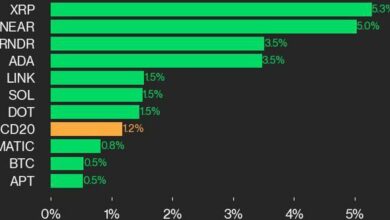 به‌روزرسانی عملکرد CoinDesk 20: افزایش ۵.۳ درصدی XRP، افزایش شاخص پیشرو