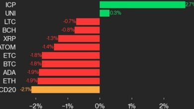 به‌روزرسانی عملکرد CoinDesk 20: شاخص ۲.۱ درصد کاهش می‌یابد با تنها دو سود