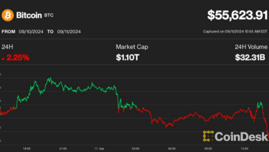 با فروش سهام در بازارهای سهام ایالات متحده، بیت کوین به زیر ۵۶۰۰۰ دلار سقوط کرد