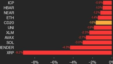 به‌روزرسانی عملکرد CoinDesk 20: با سقوط شاخص، XRP 9.2 درصد کاهش می‌یابد