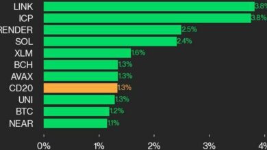 CoinDesk Performance Update 20: LINK و ICP 3.8% افزایش یافتند زیرا شاخص ها از پنجشنبه بالاتر رفتند.