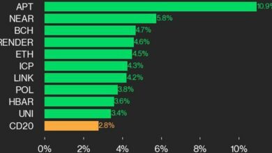 به‌روزرسانی عملکرد CoinDesk 20: APT 10.9٪ افزایش می‌یابد زیرا همه اجزای شاخص بالاتر معامله می‌کنند