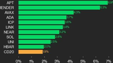 به‌روزرسانی عملکرد CoinDesk 20: APT با افزایش شاخص، ۶.۹ درصد جهش می‌کند