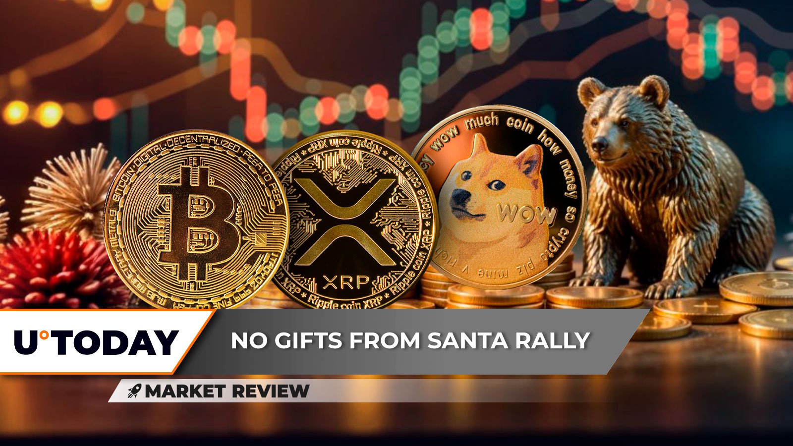 «رالی بابا نوئل» بیت‌کوین (BTC) می‌تواند خطرناک باشد، XRP بحرانی اما پایدار است، حجم Dogecoin (DOGE) در یک سقوط نشان می‌دهد