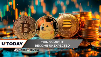 بیت کوین (BTC) باید این مسئله را بشکند تا به ۱۰۰۰۰۰ دلار برسد ، به بازار Dogecoin (Doge) Taurus ، Solana (سمت چپ) عوارض صلیب مرگ نزدیک شود