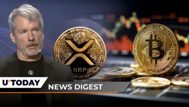 Saylor به طور ناگهانی در حال تغییر XRP ، Bollinger Bands Signal برای بیت کوین کاهش می یابد ، در ۲۰،۰۰۰،۰۰۰ دقیقه شیب سوخته است: Crypto News Digest U.Today
