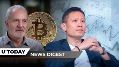 Schiff Bitcoin Take Saylor ، Crypto Tariff Mayhem Crypto ، مدیرعامل Binance ، ۸.۹۰۰ ٪ انحلال XRP Bulls: خلاصه اخبار Crypto توسط U.Today را قبول می کند.